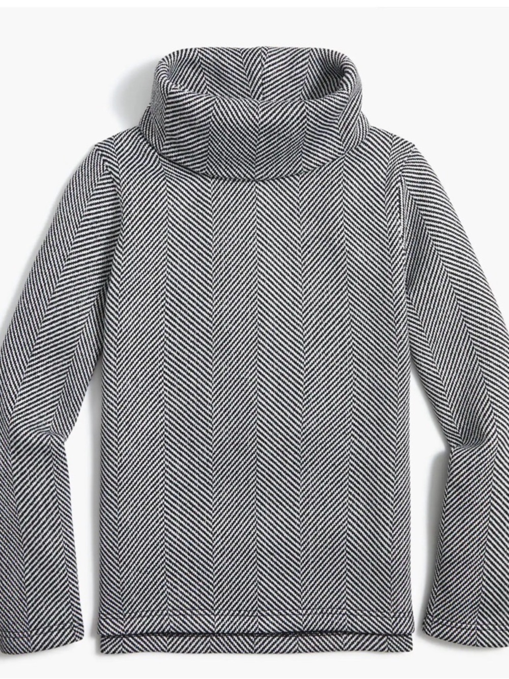 J. Crew Herringbone Funnel Neck Sweater in Black & White